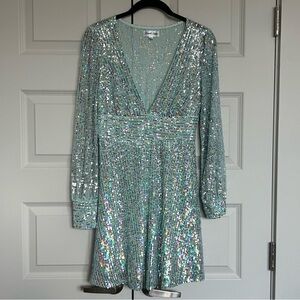 Emerald Sundae Rainbow Sequin Dress